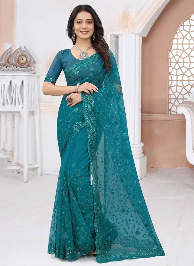 APPRECIATE Designer Stylish Party Wear Heavy Net Embroidery Work Saree Collection